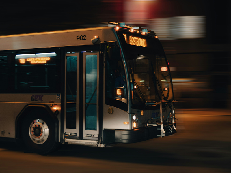 Photo from Derrick Brooks of Unsplash - GRTC Richmond bus going eastbound