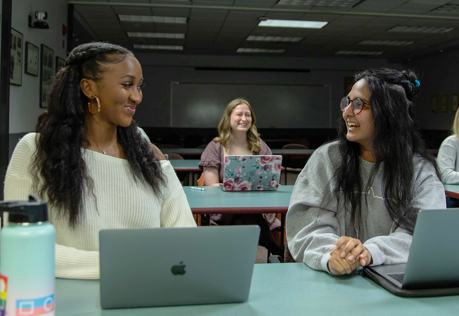 Students in classroom with laptops